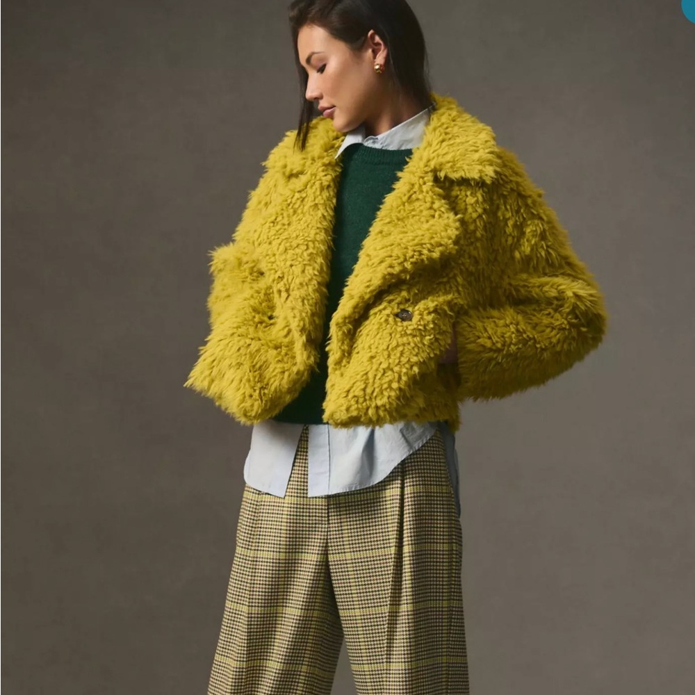 By Anthropologie yellow peacoat